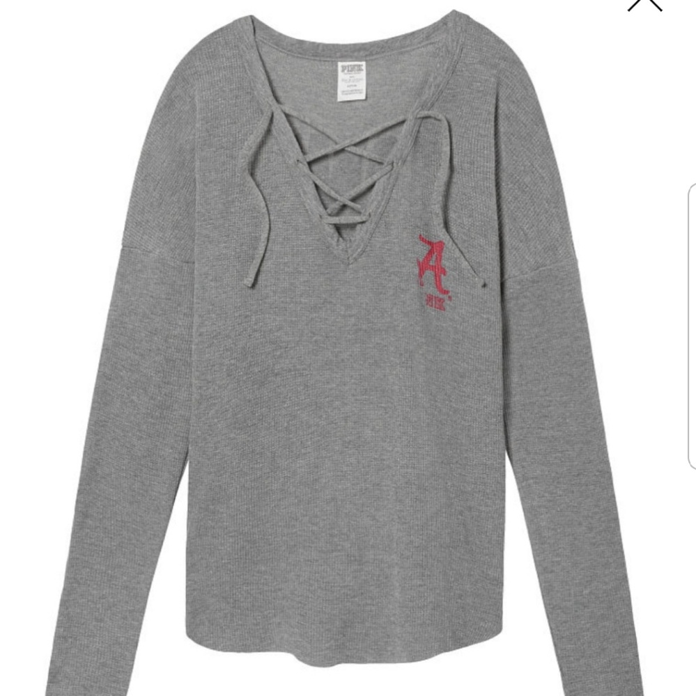 NWT▪ VS Pink ▪ University of Alabama lace up tee
